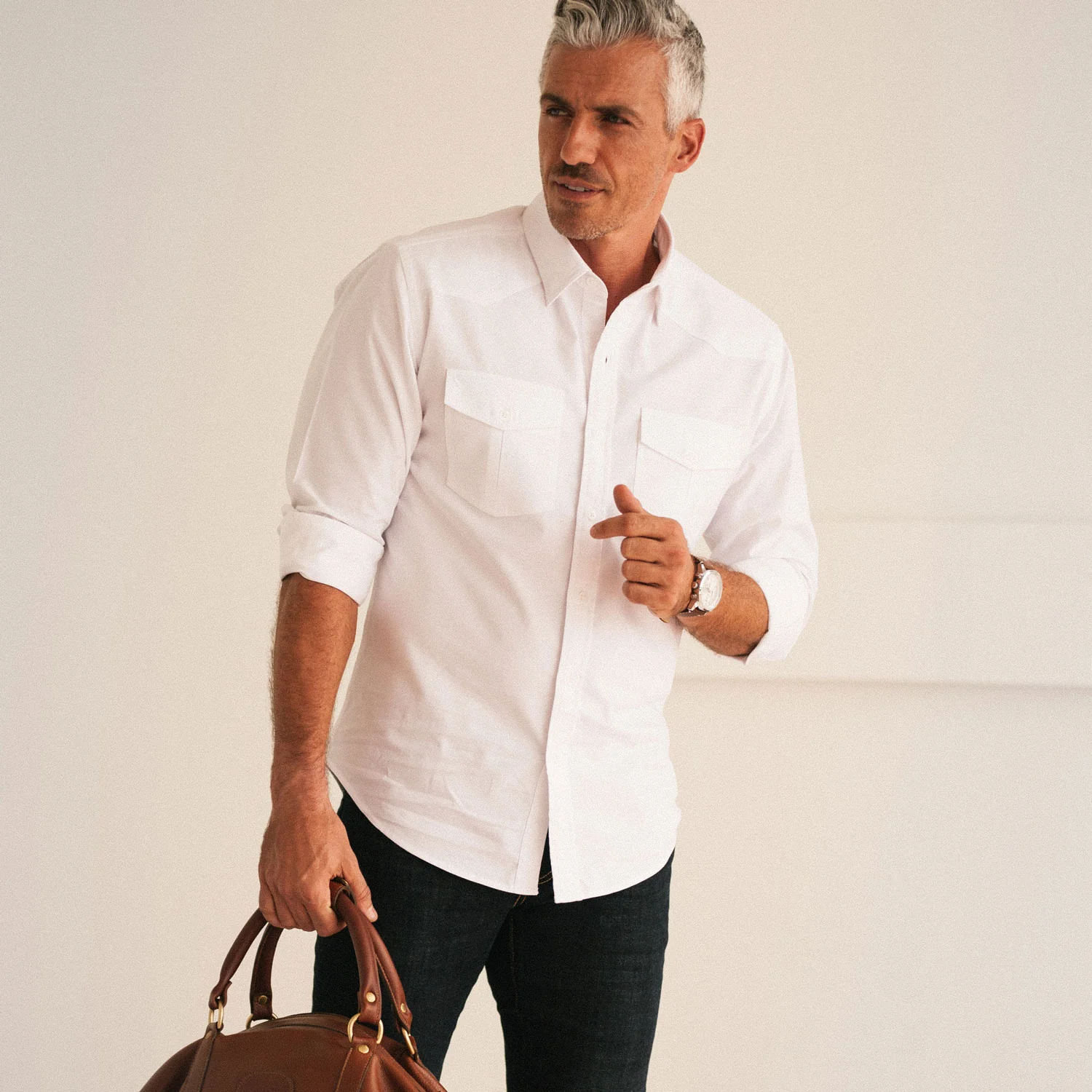 Maker Shirt – Clean White Cotton Oxford - Image 6