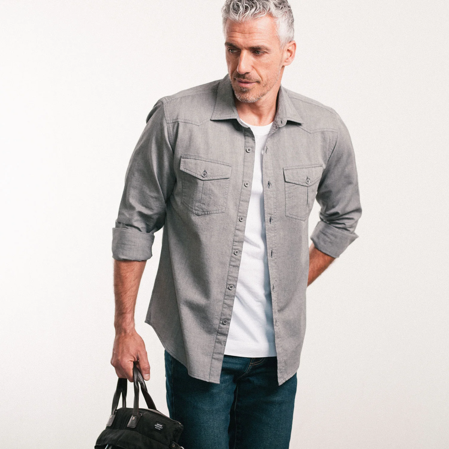 Maker Shirt – Flint Gray Cotton Oxford - Image 10