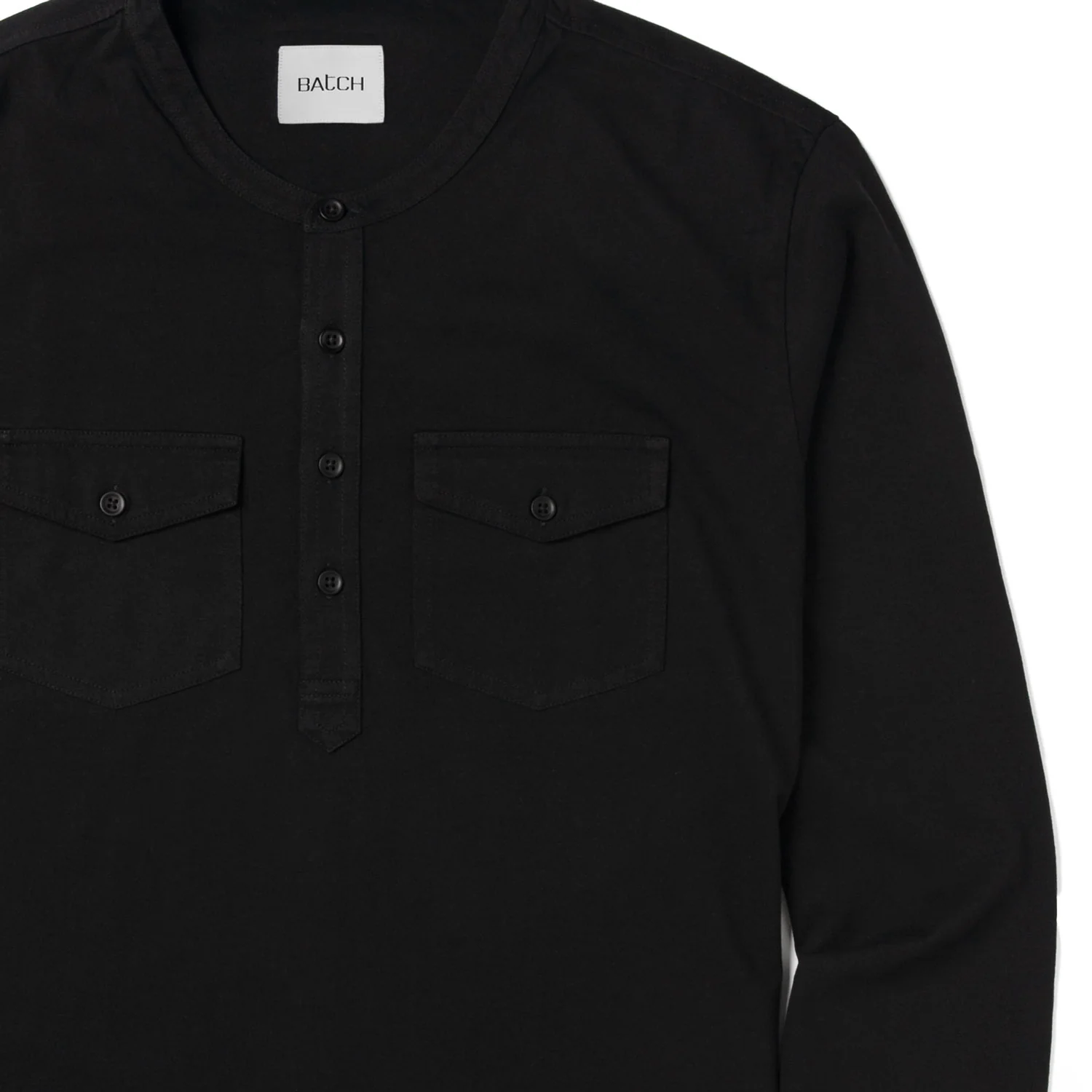 Pioneer Henley Shirt –  Jet Black Cotton Jersey - Image 3
