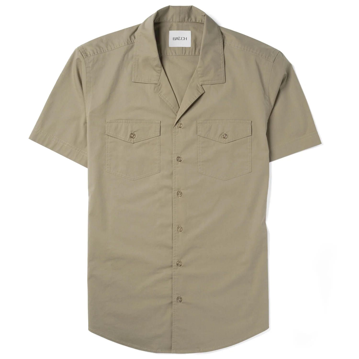 Pioneer Short Sleeve Camp Collar Shirt – Light Fatigue Stretch Poplin - Image 2
