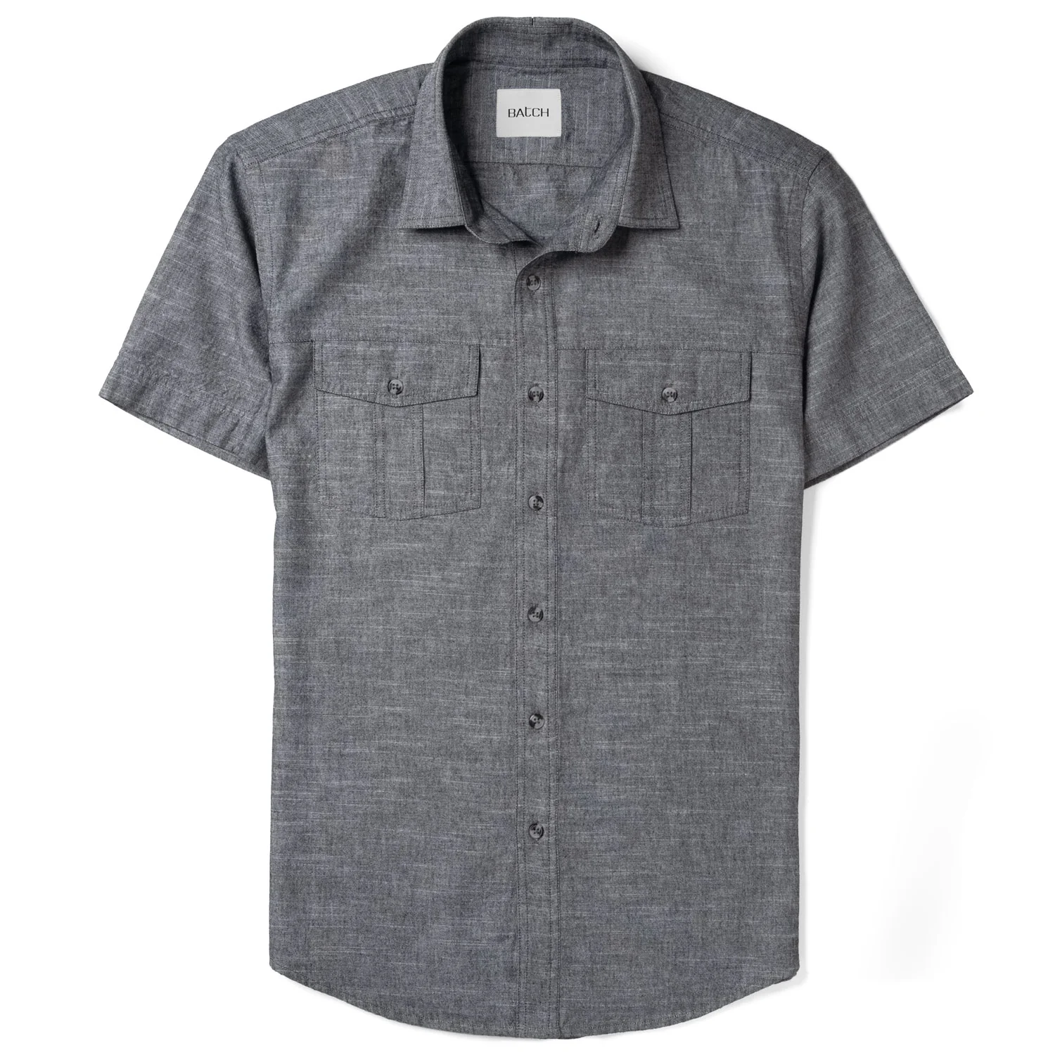 Primer Short Sleeve Utility Shirt – Flint Gray Slub Chambray - Image 2