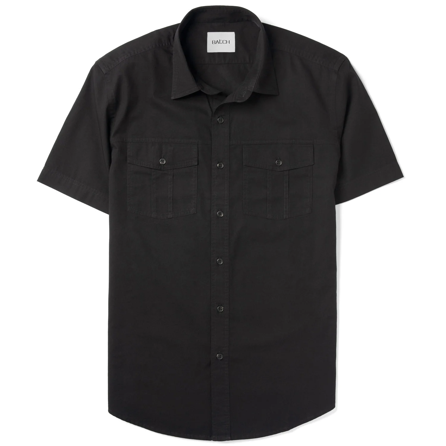 Primer Short Sleeve Utility Shirt – Jet Black Cotton Twill - Image 2