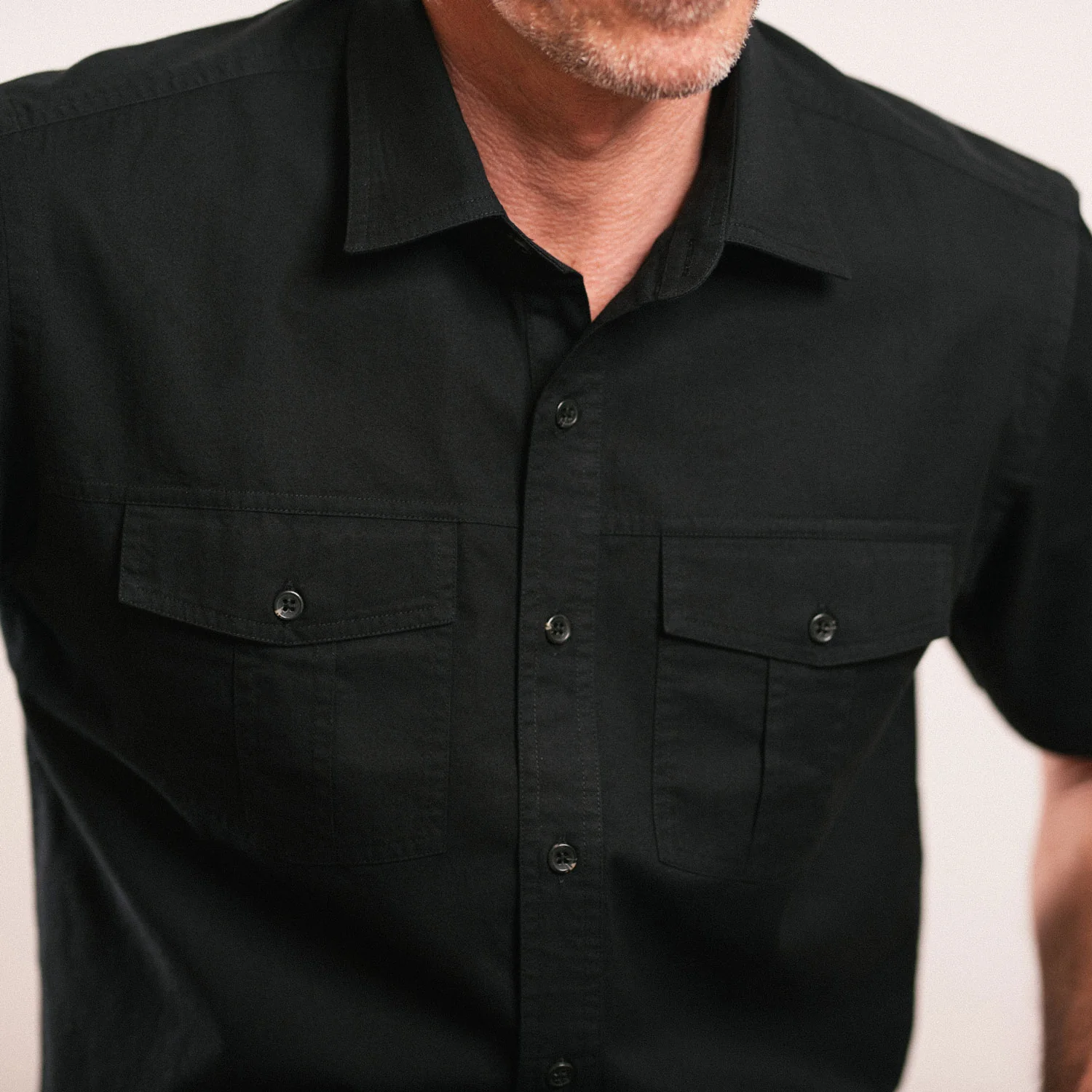 Primer Short Sleeve Utility Shirt – Jet Black Cotton Twill - Image 5