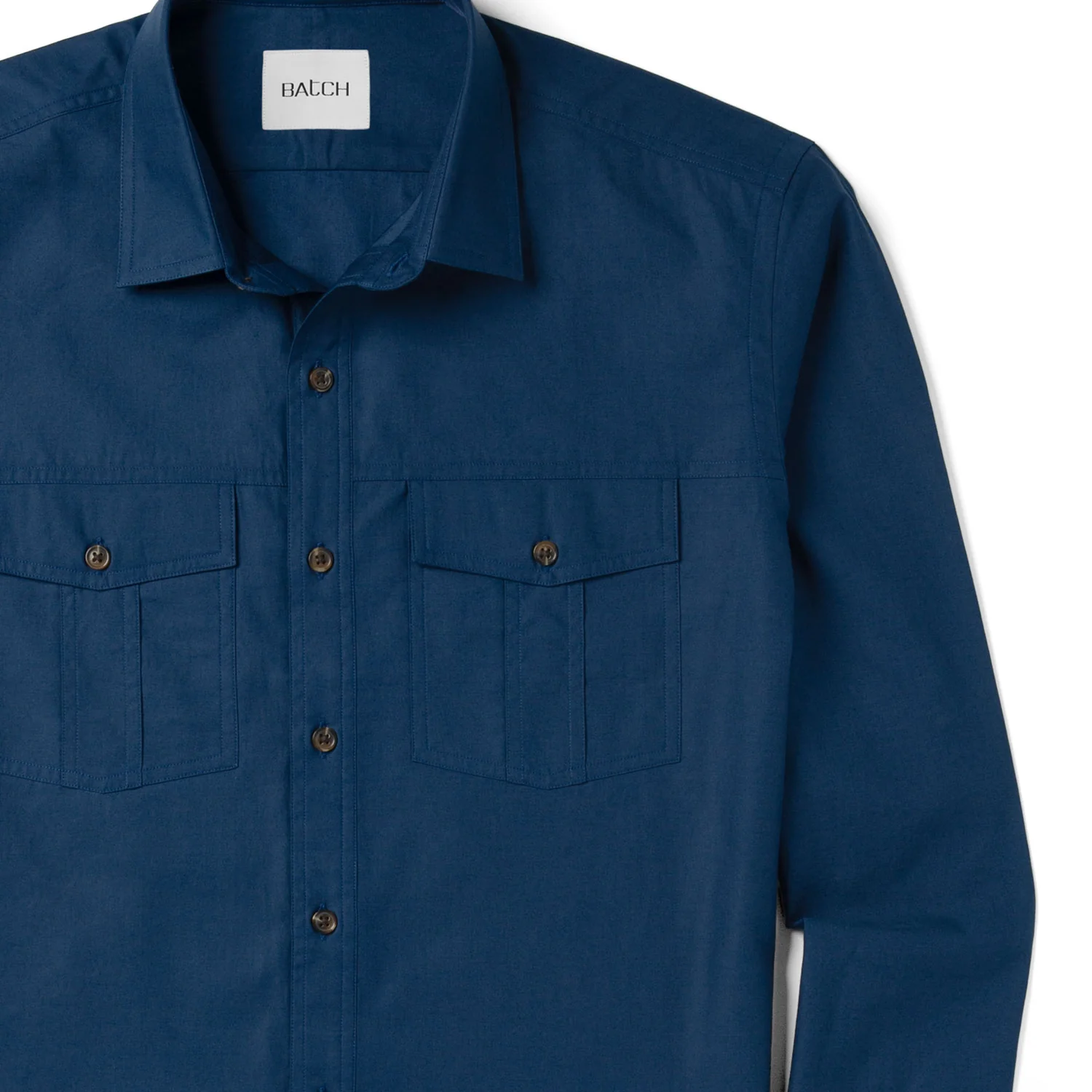 Primer Utility Shirt – Cobalt Blue Mercerized Cotton - Image 3