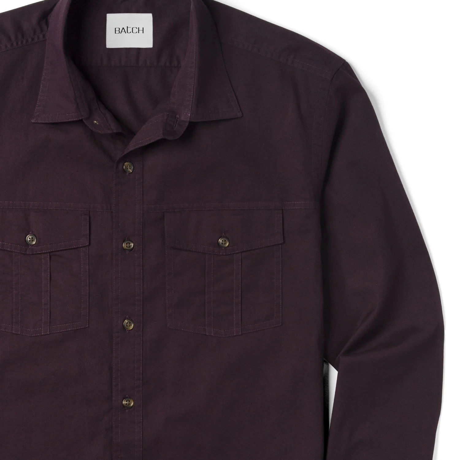 Primer Utility Shirt – Dark Burgundy Cotton Twill - Image 3
