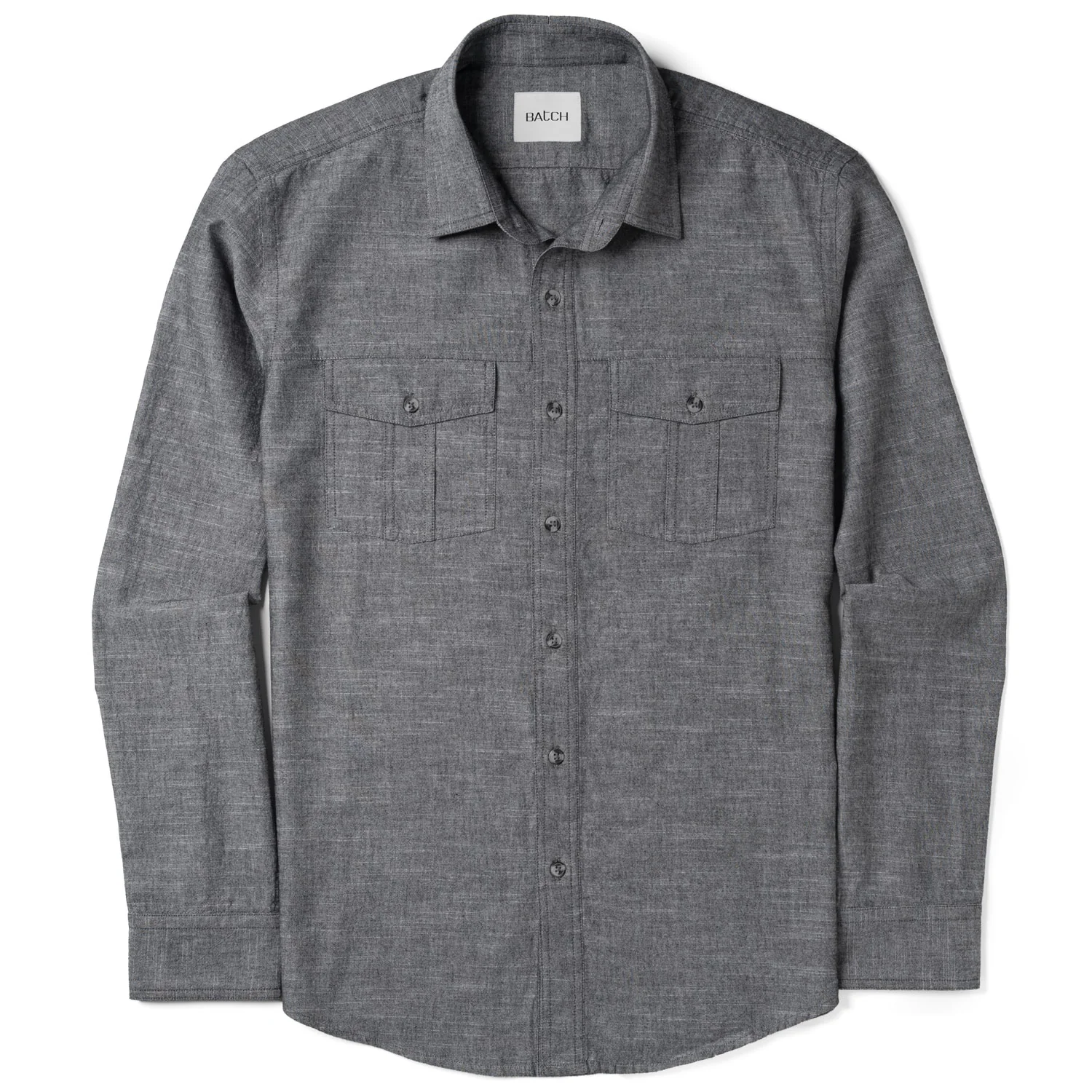 Primer Utility Shirt – Flint Gray Cotton Slub Chambray - Image 2