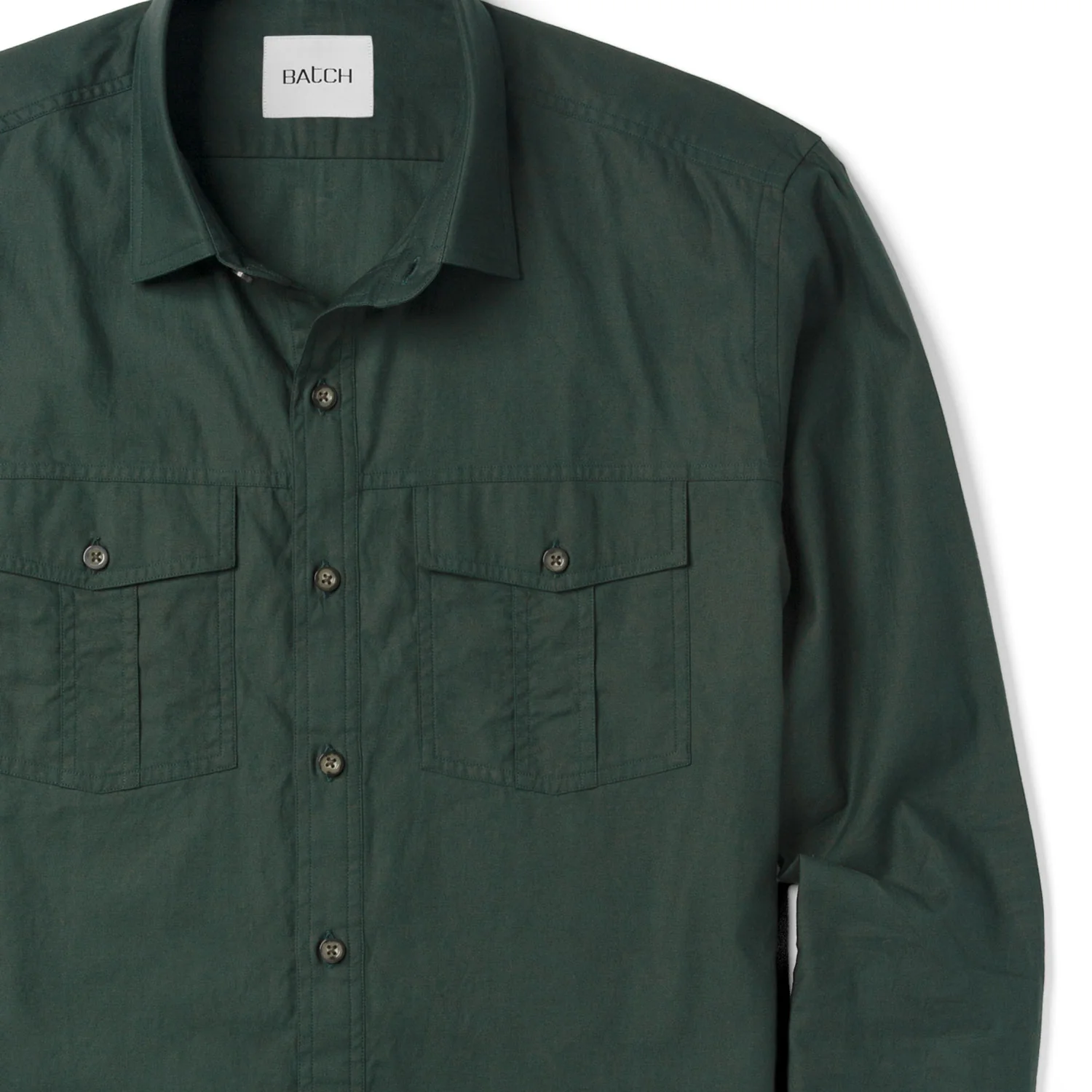 Primer Utility Shirt – Forest Green Cotton Twill - Image 3
