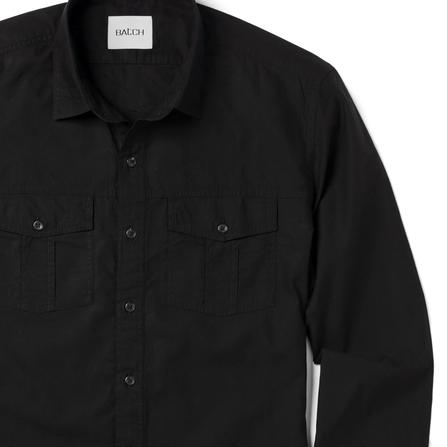 Primer Utility Shirt – Jet Black Cotton Twill - Image 3