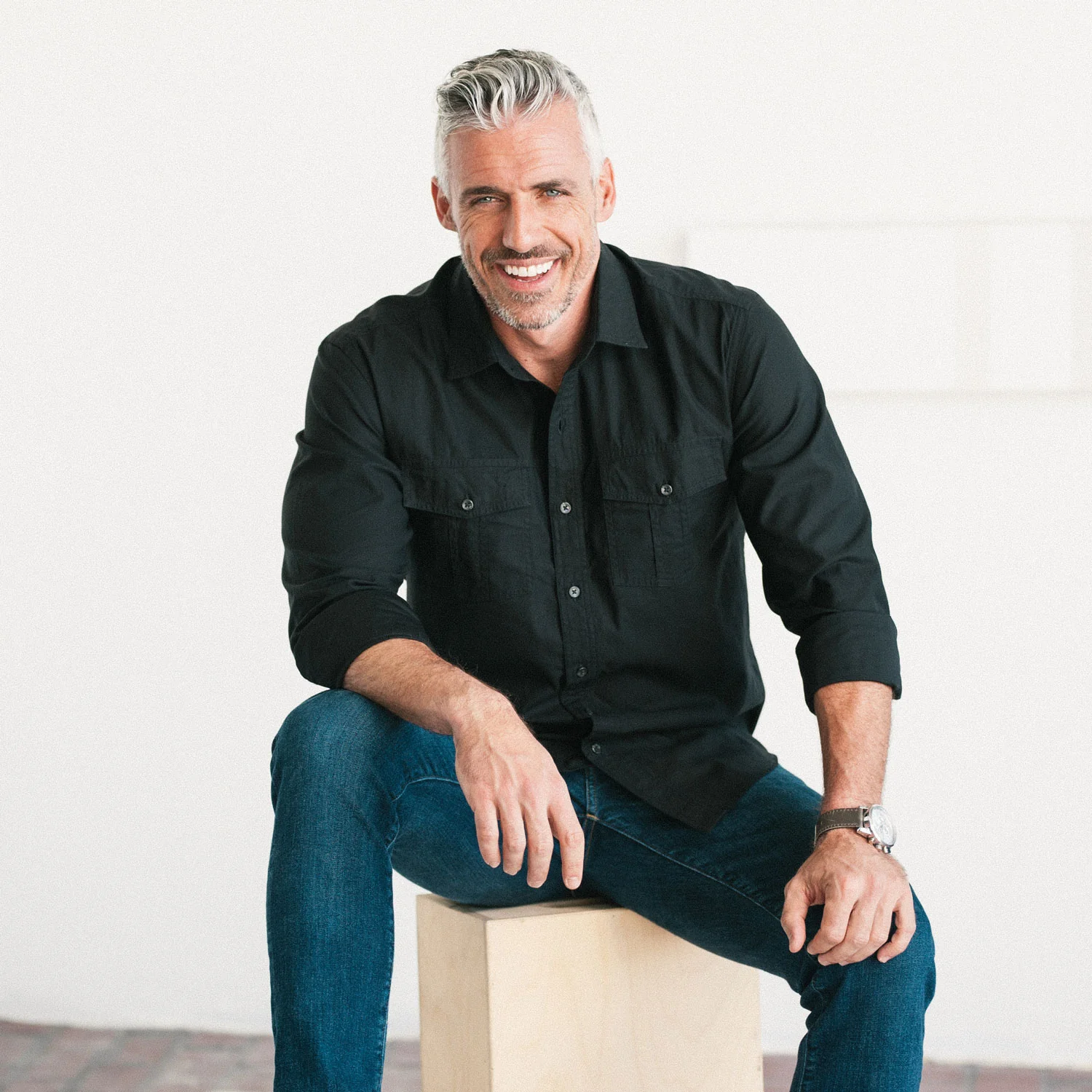 Primer Utility Shirt – Jet Black Cotton Twill - Image 7