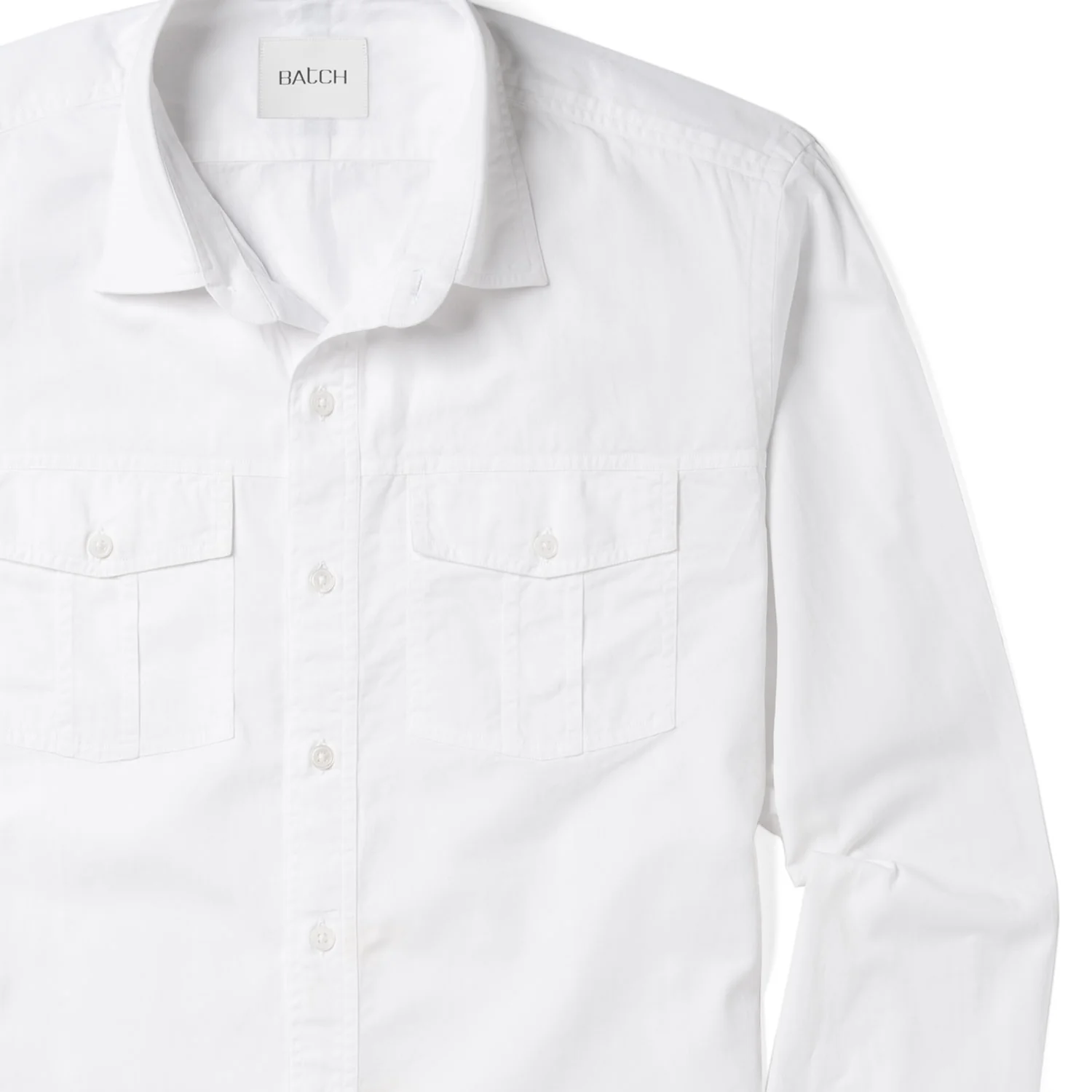 Primer Utility Shirt – Pure White Cotton Twill - Image 3
