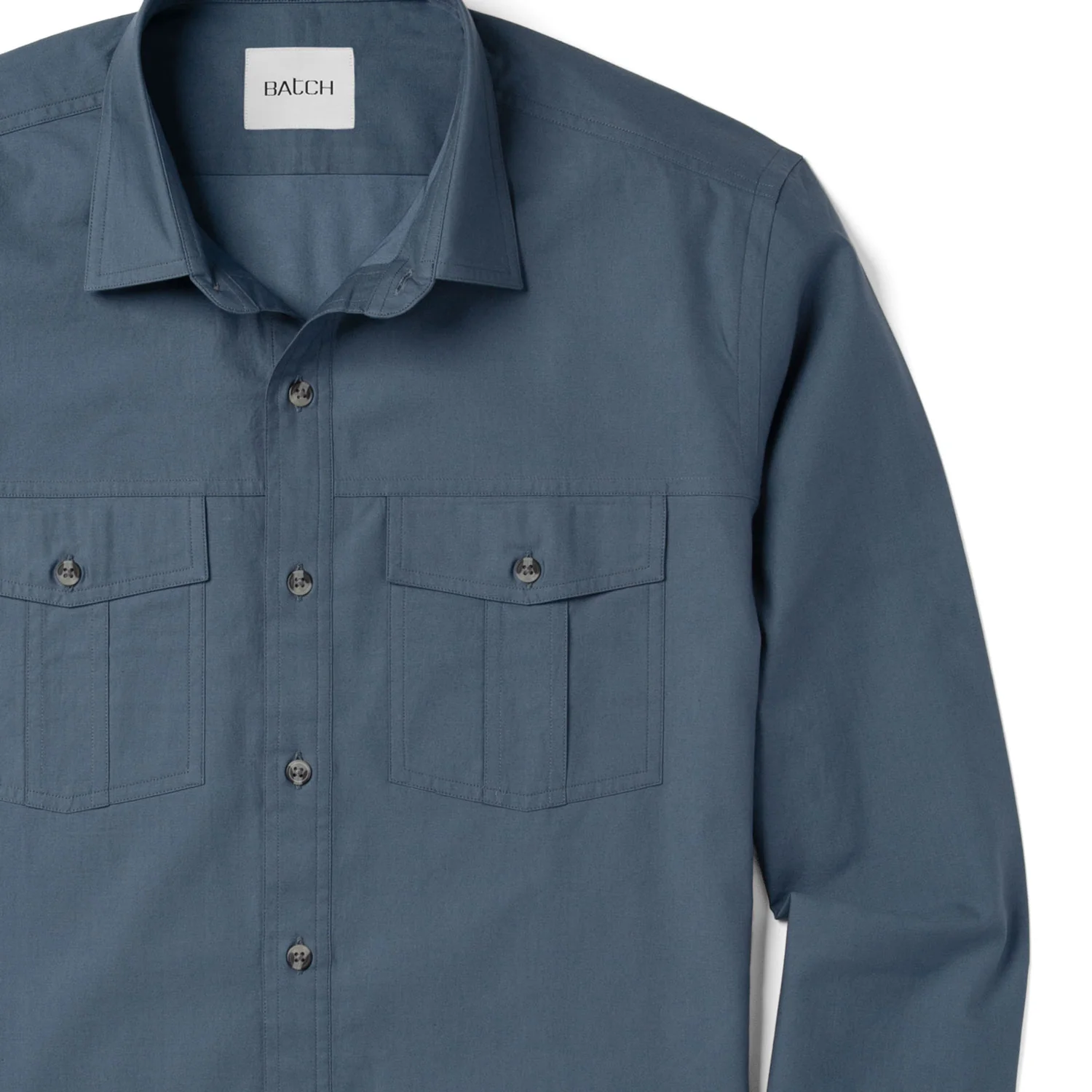 Primer Utility Shirt – Stone Blue Mercerized Cotton - Image 3