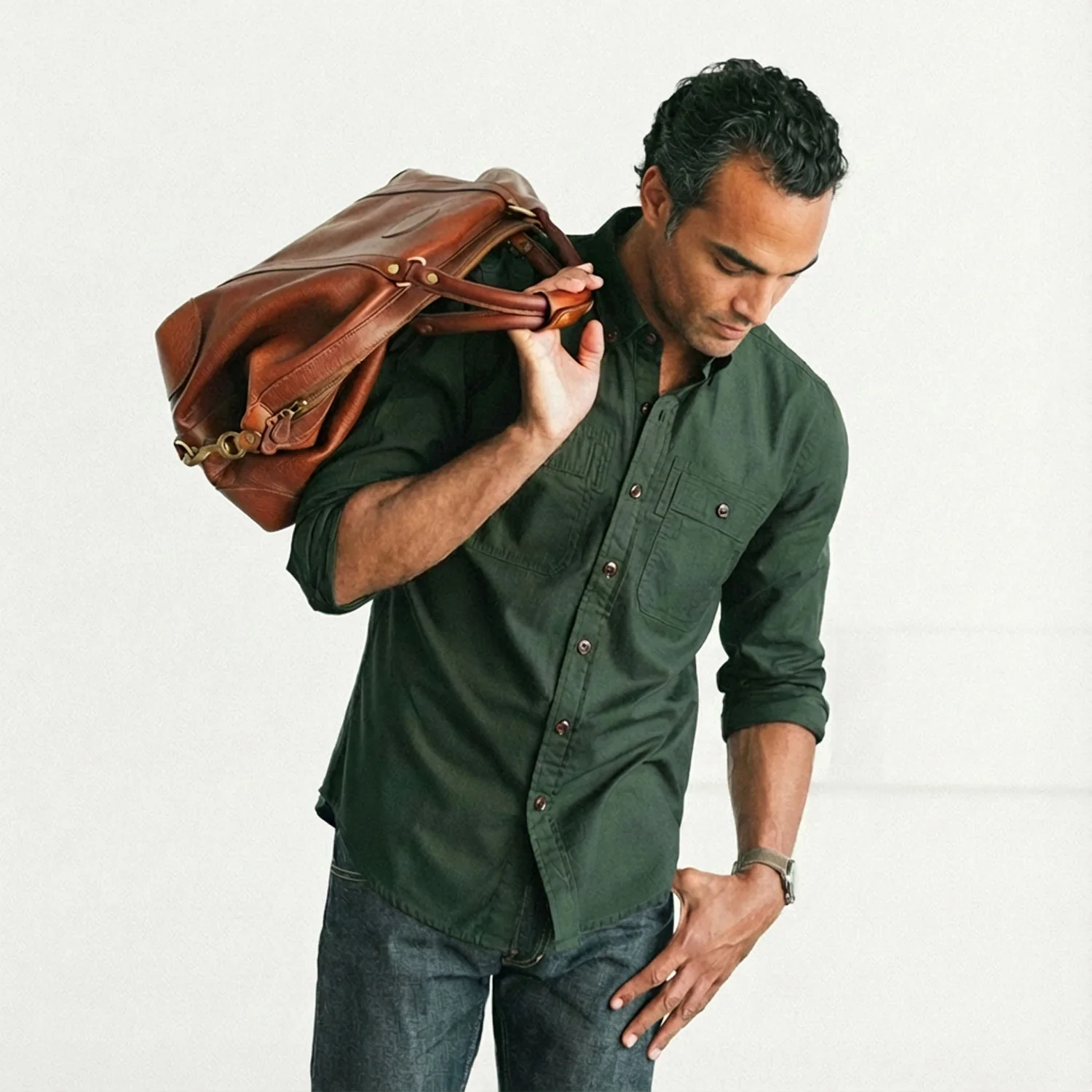 Rogue Utility Shirt – Dark Forest Green Cotton Twill - Image 4