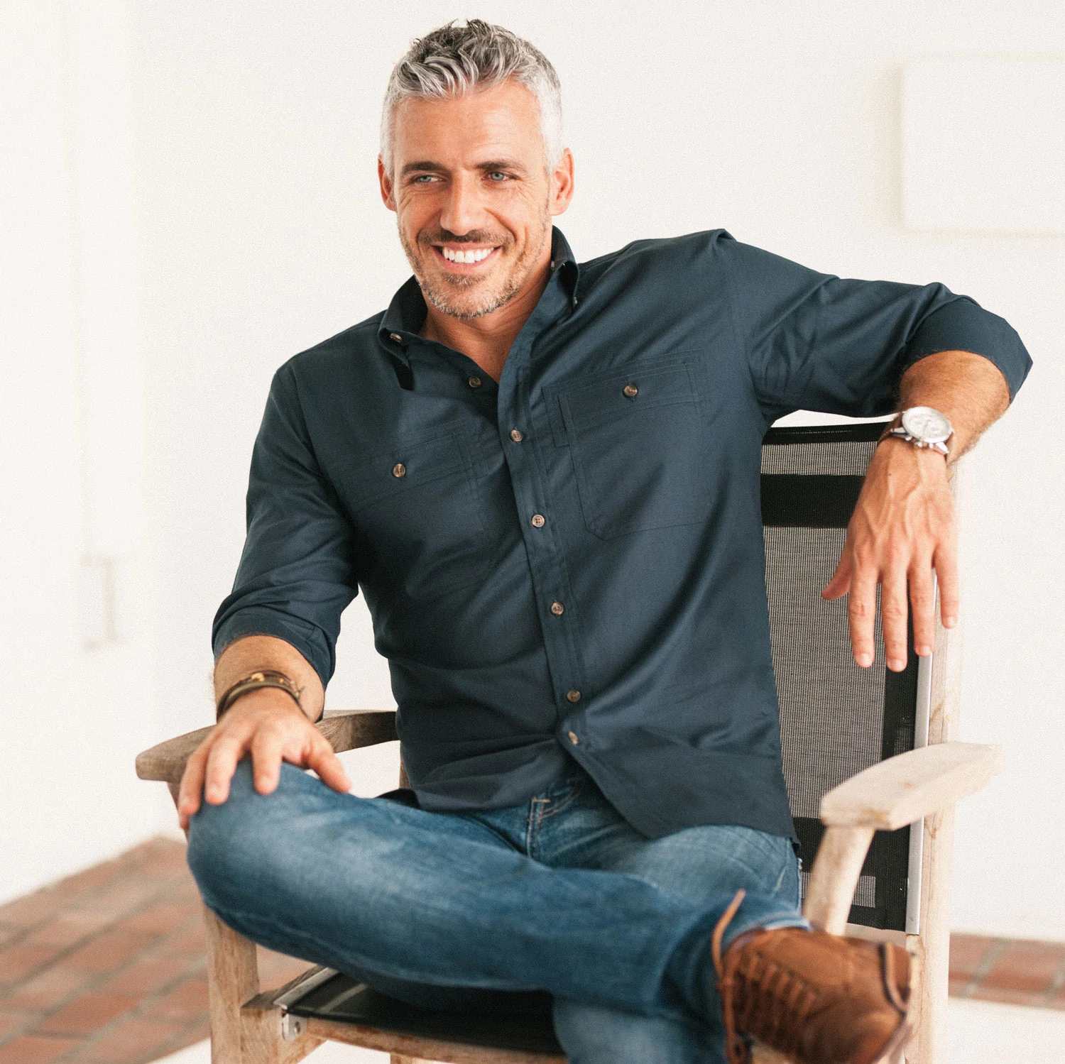 Rogue Utility Shirt – Dark Navy Cotton Twill - Image 5