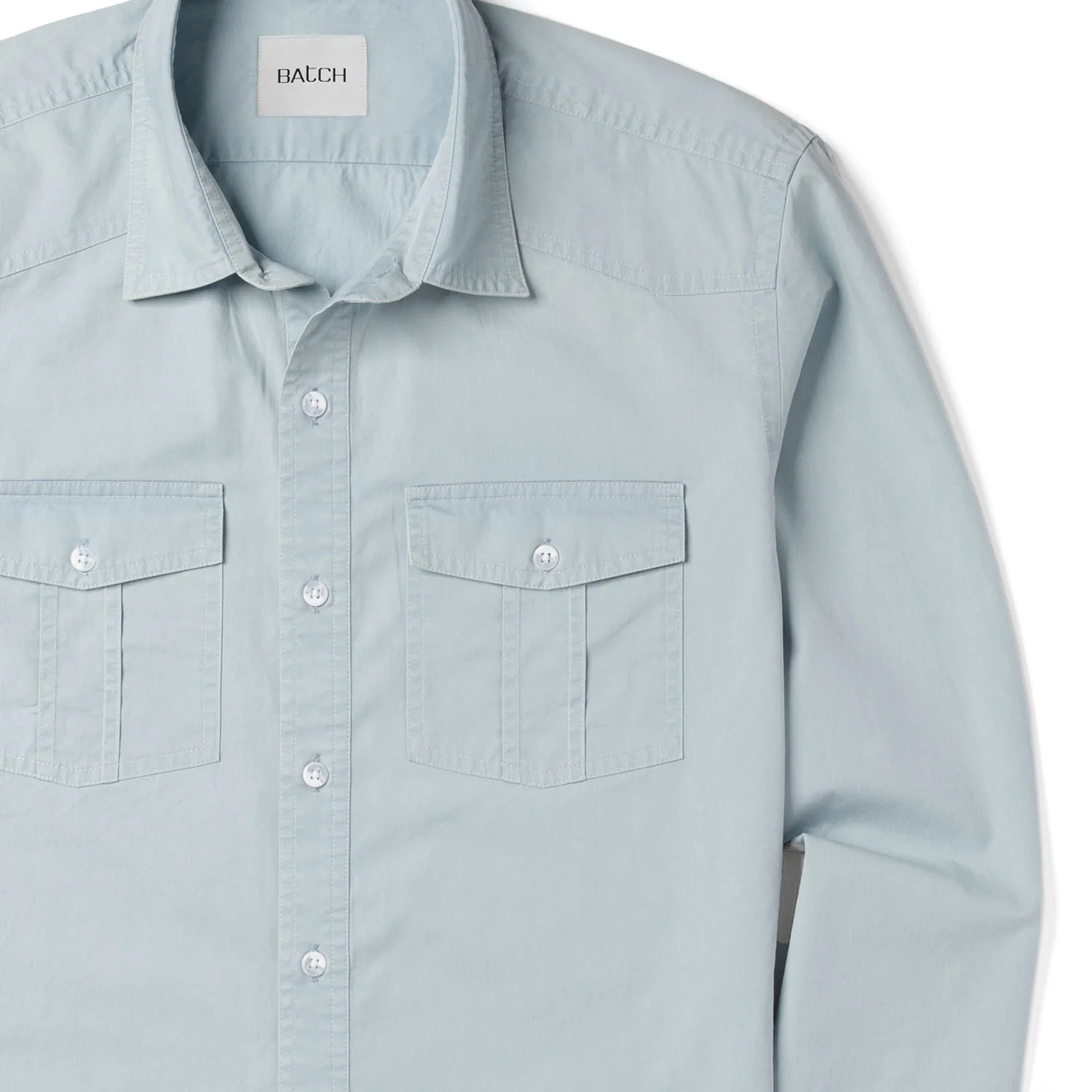 Shepherd Western Shirt – Light Blue Cotton Twill - Image 3