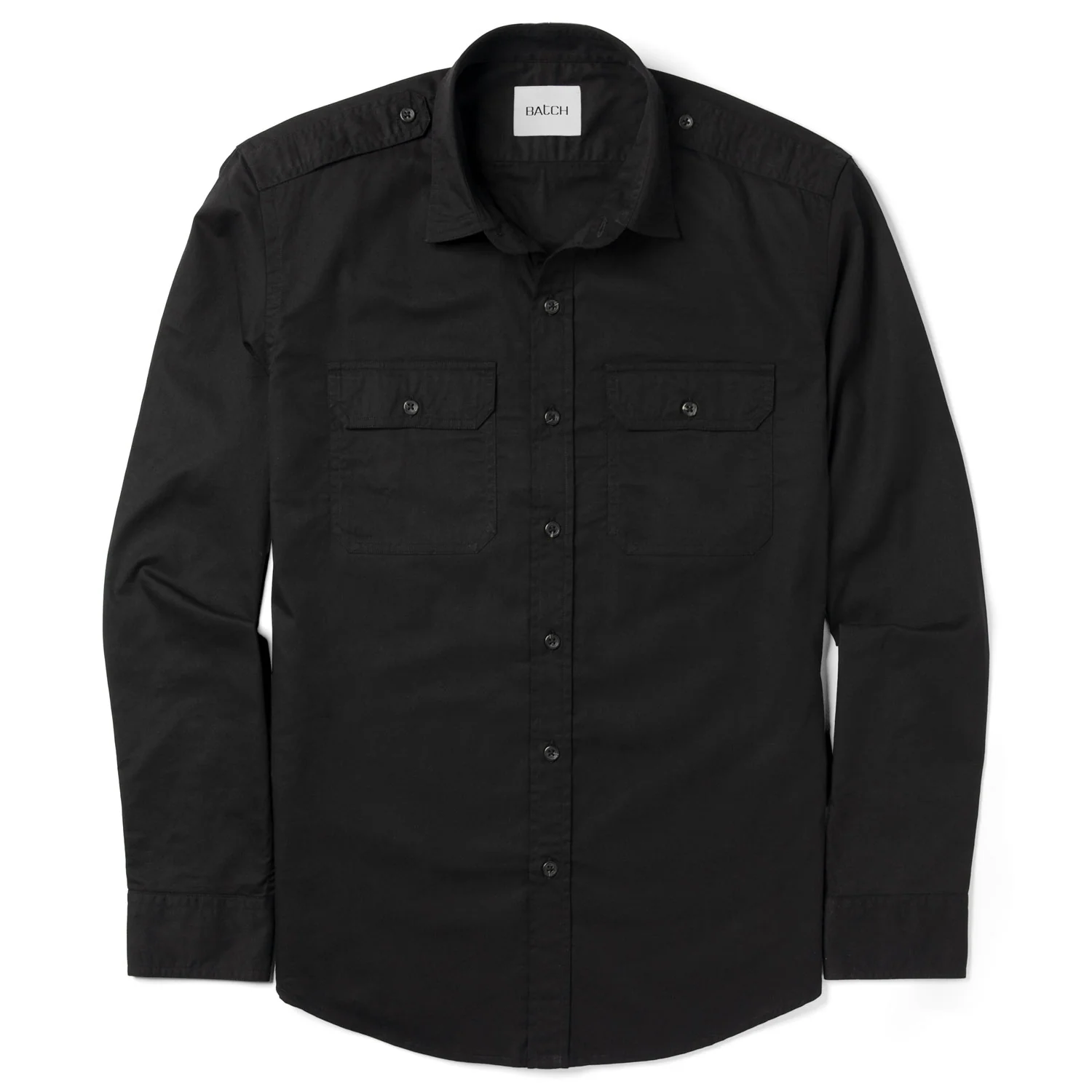 Smith Utility Shirt – Black Cotton Twill - Image 2