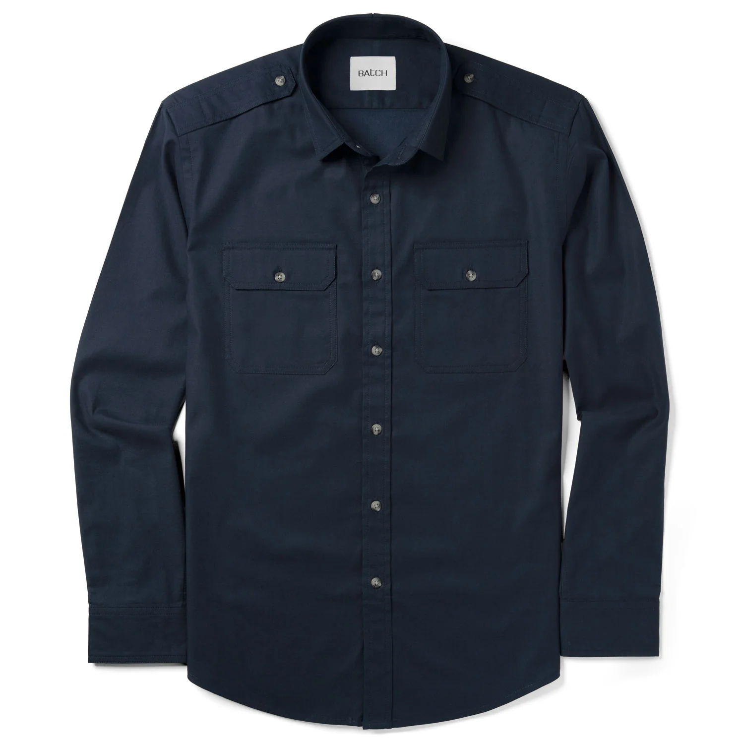 Smith Utility Shirt – Dark Navy Cotton Twill - Image 2