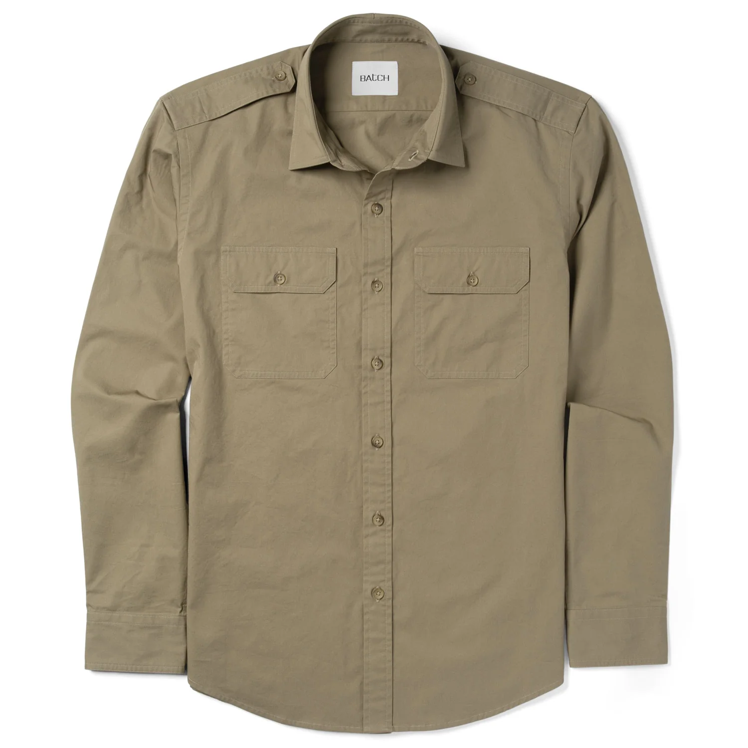 Smith Utility Shirt – Light Fatigue Khaki Cotton Twill - Image 2