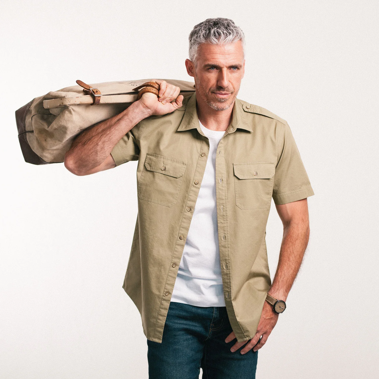 Smith Utility Short Sleeve Shirt – Light Fatigue Cotton Twill