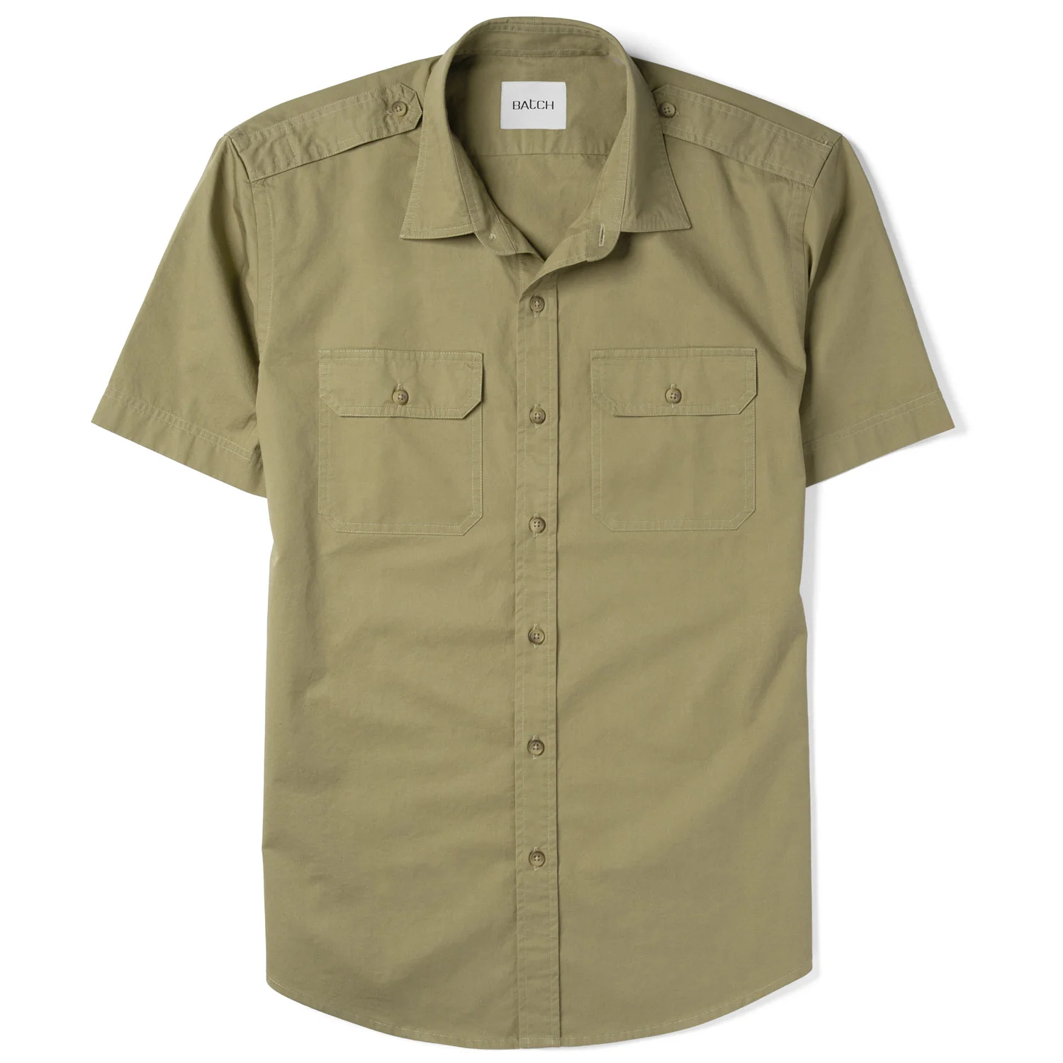 Smith Utility Short Sleeve Shirt – Light Fatigue Cotton Twill - Image 2