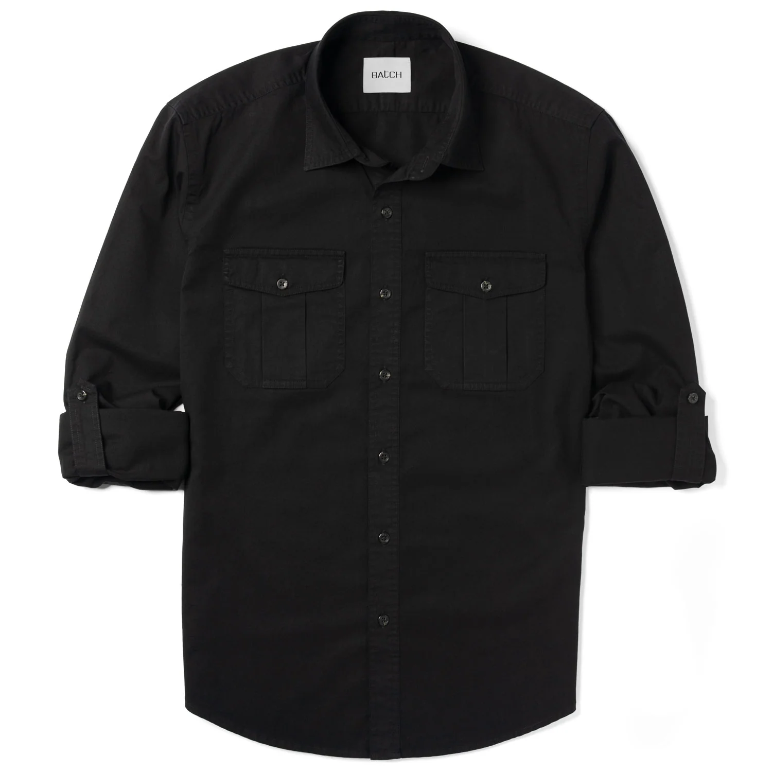 Work Utility Shirt – Black Cotton Twill - Image 2