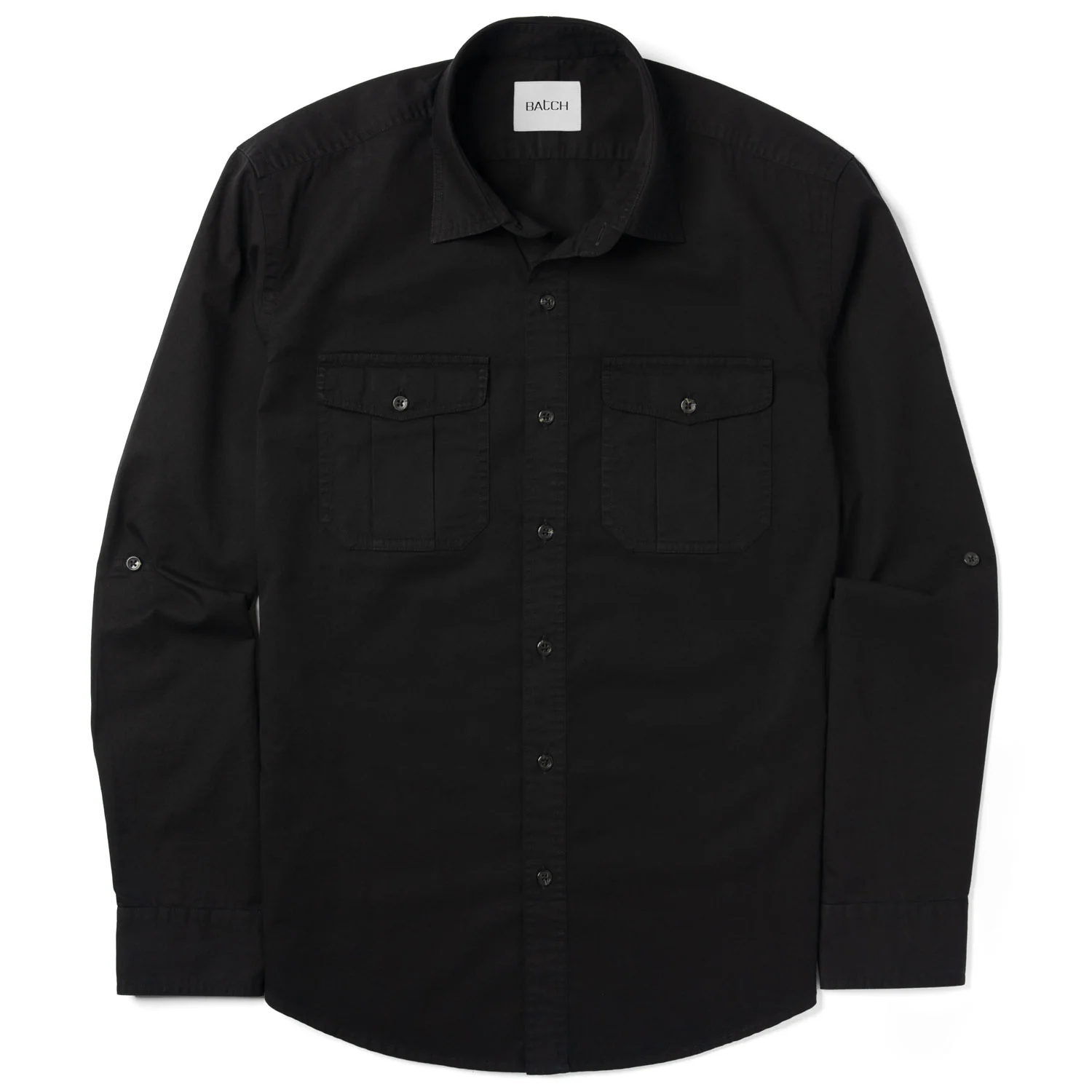 Work Utility Shirt – Black Cotton Twill - Image 3
