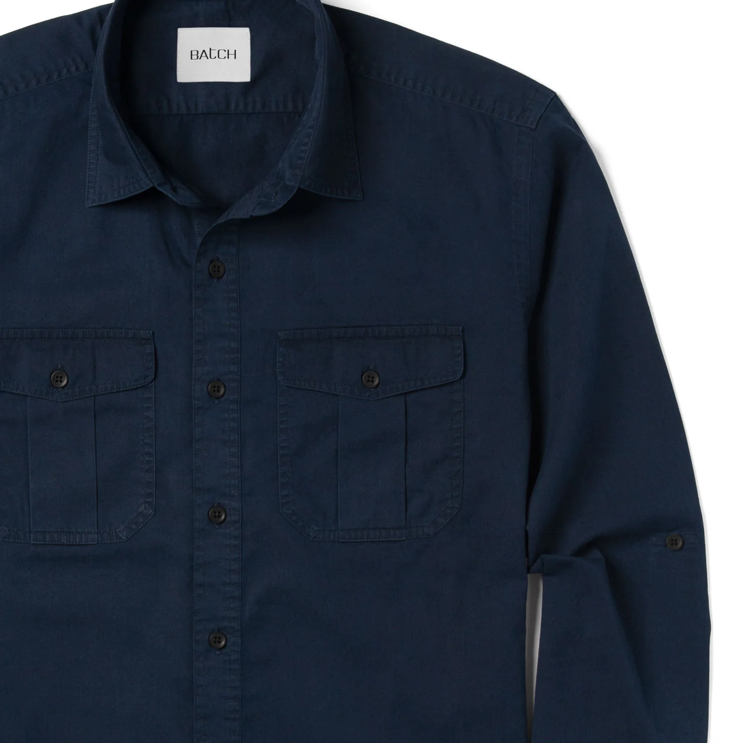 Work Utility Shirt – Dark Navy Cotton Twill - Image 4