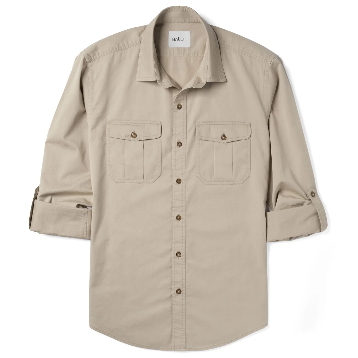 Work Utility Shirt – Desert Sand Cotton Twill - Image 2