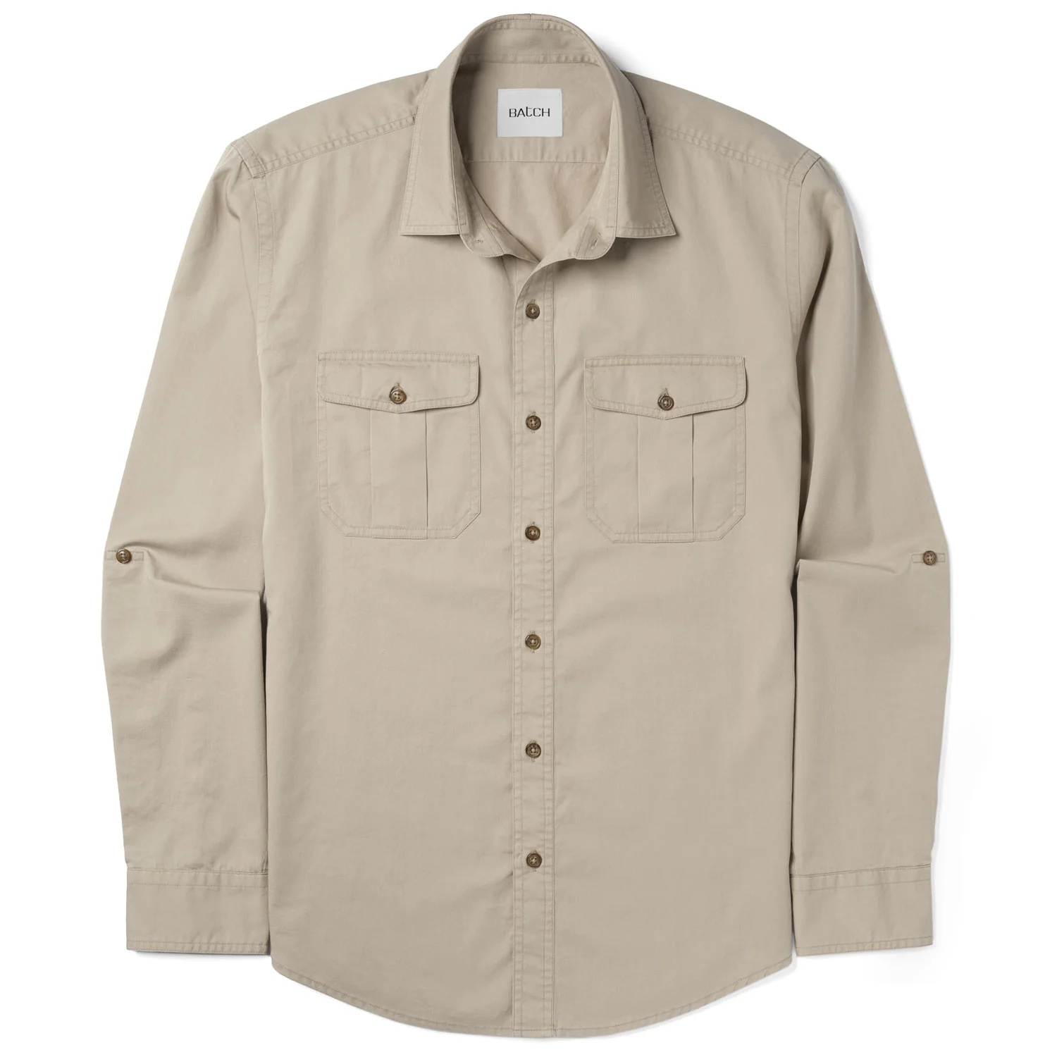 Work Utility Shirt – Desert Sand Cotton Twill - Image 3