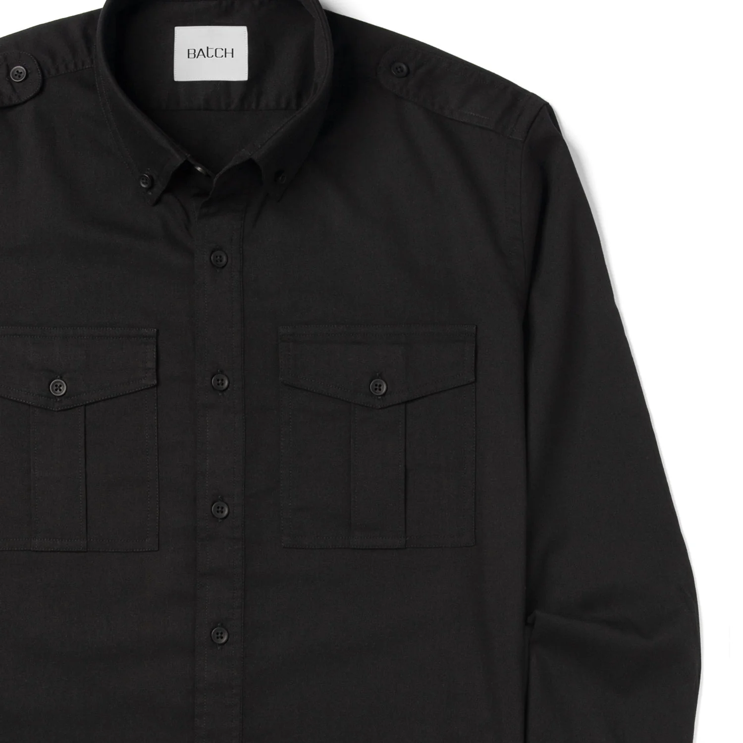 Wright Utility Shirt – Black Easy Cloth - Image 3