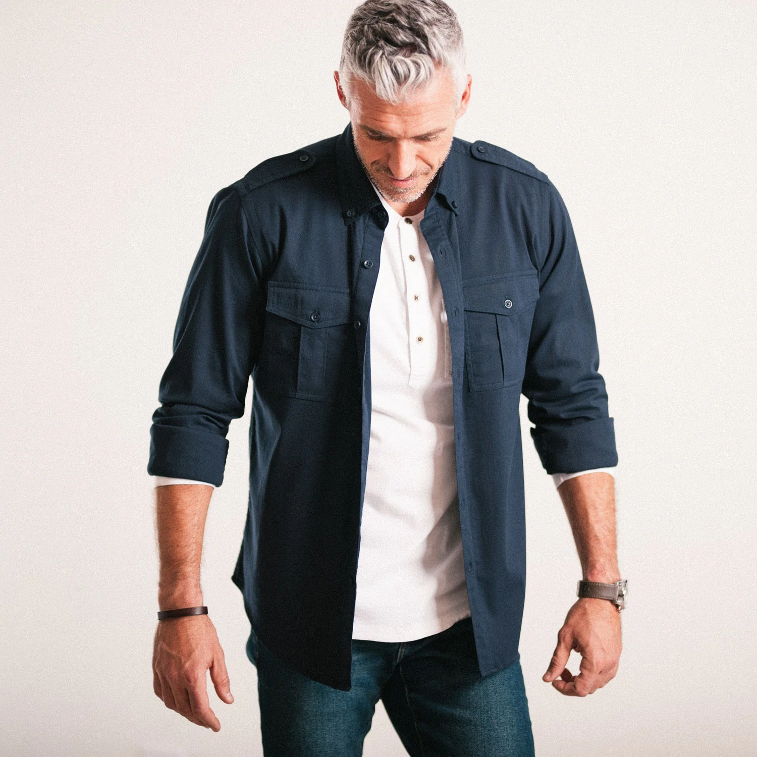 Wright Utility Shirt – Dark Navy Easy Cloth - Image 6