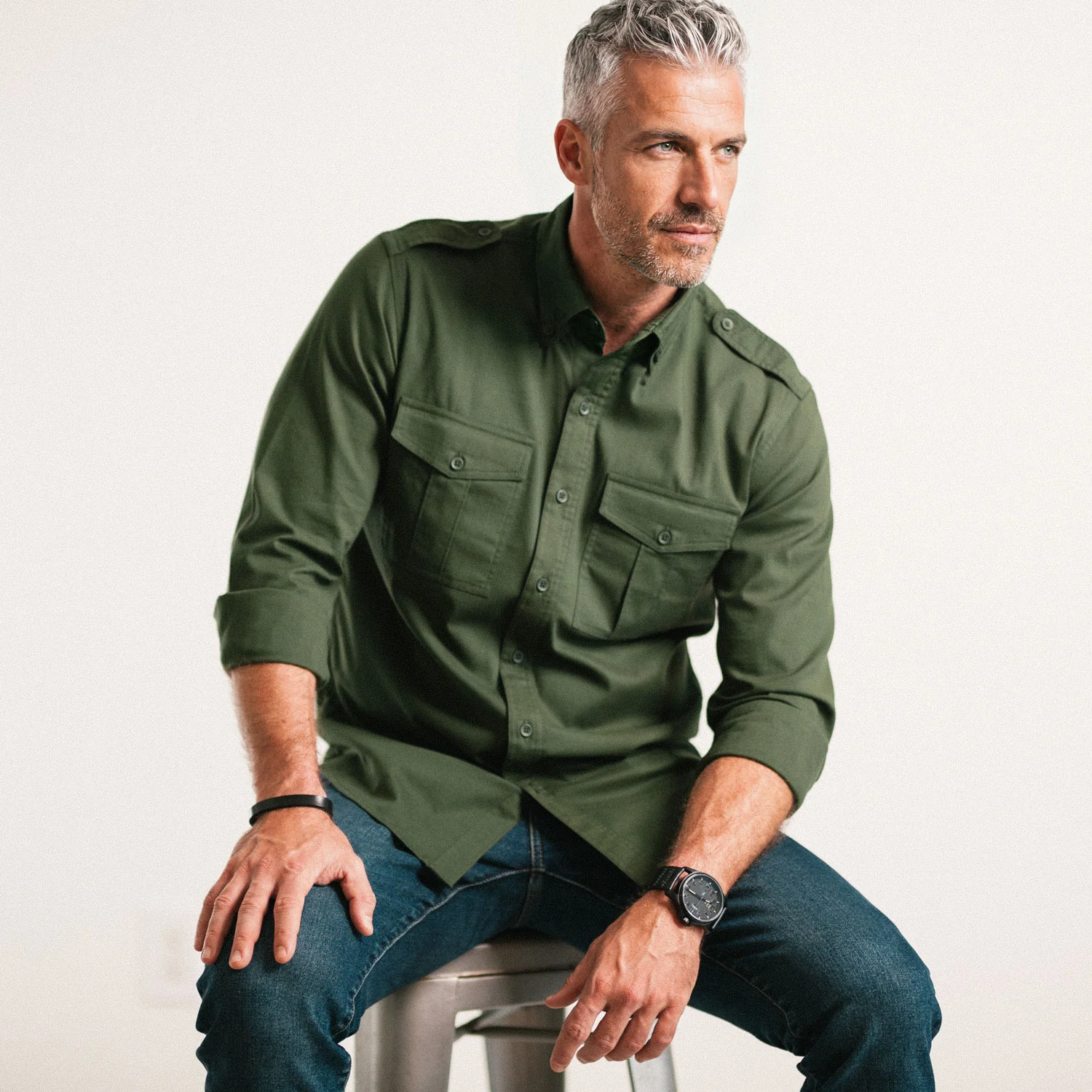 Wright Utility Shirt – Forest Green Easy Cloth - Image 7